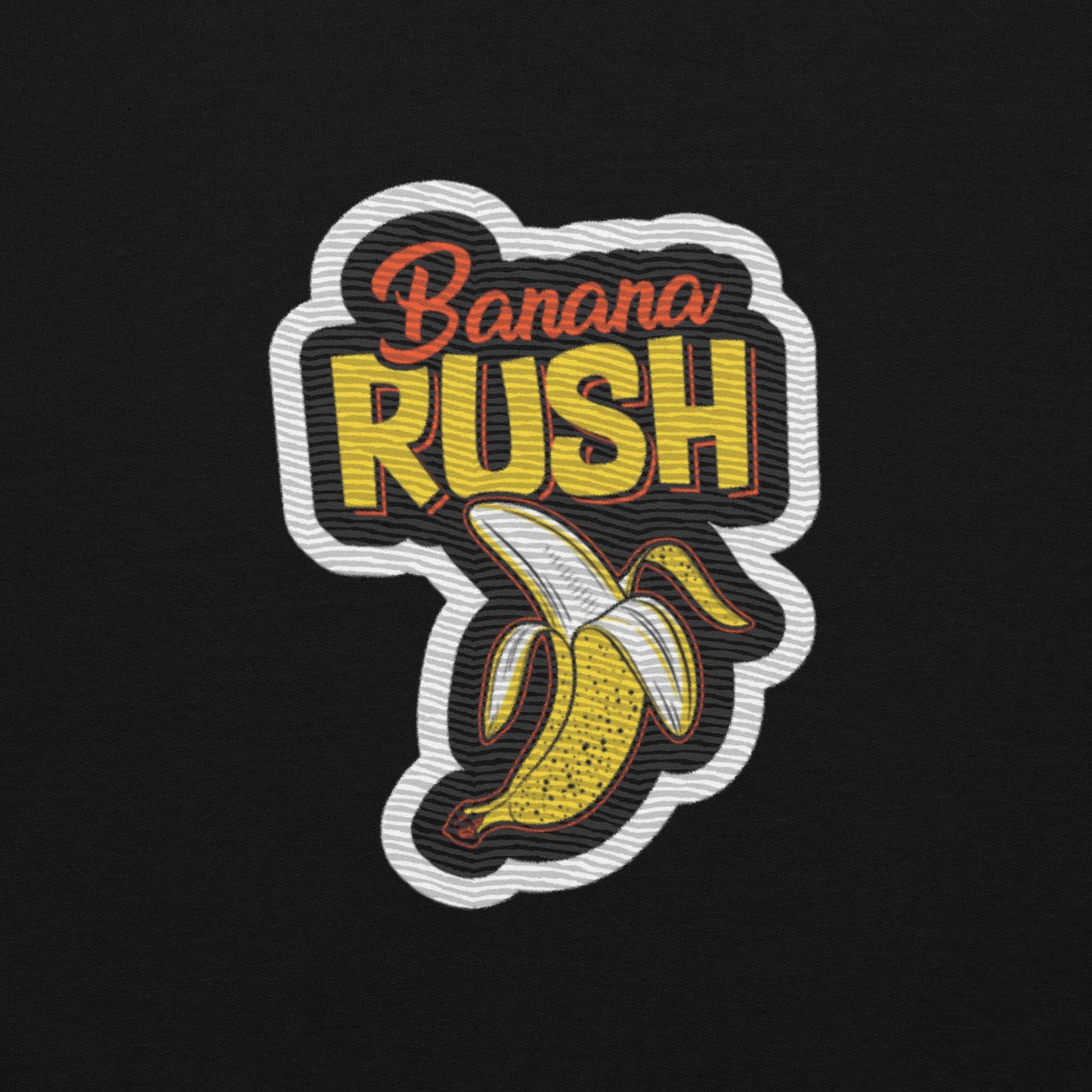 Hoodie with Banana Rush Sticker Design – Embroidered