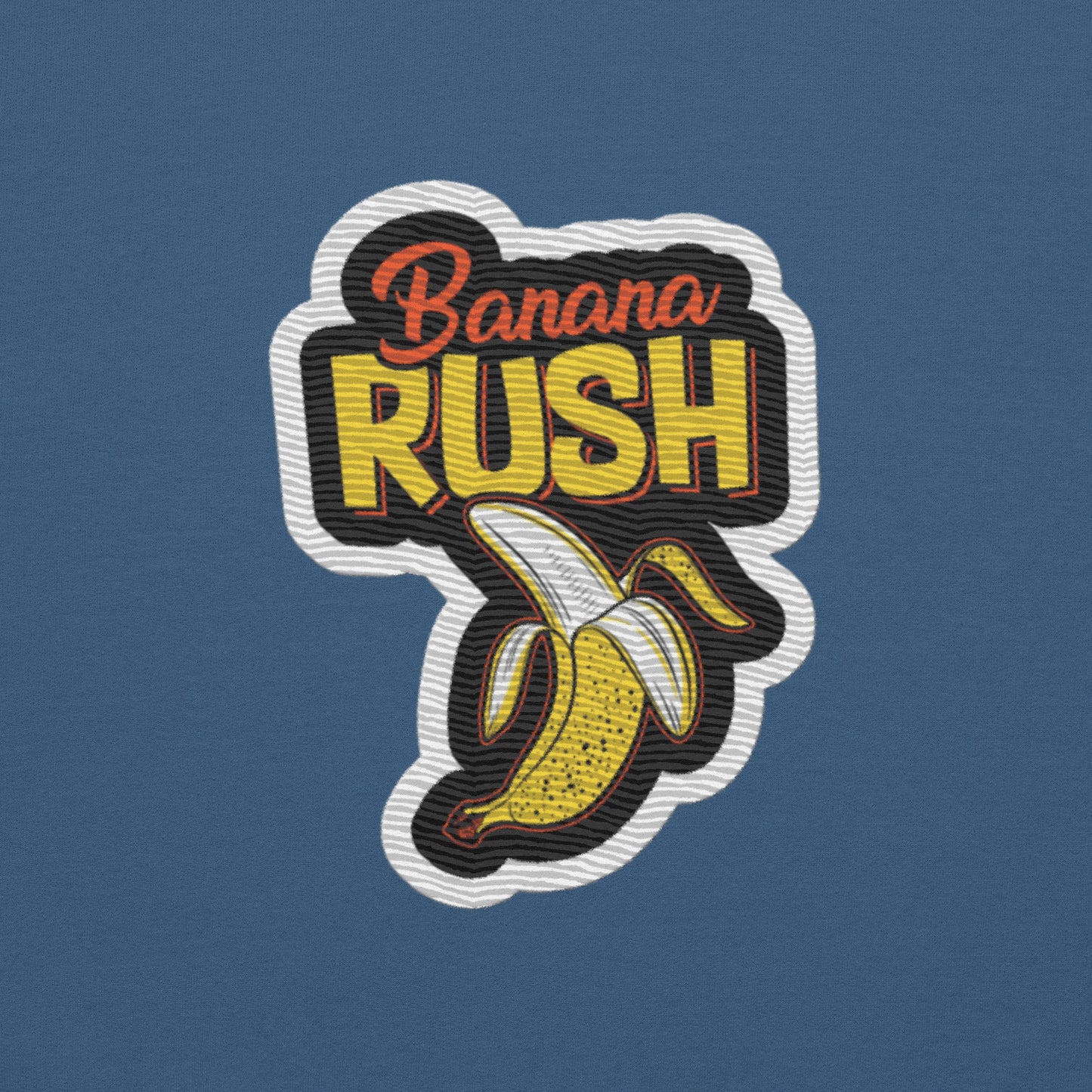 Hoodie with Banana Rush Sticker Design – Embroidered