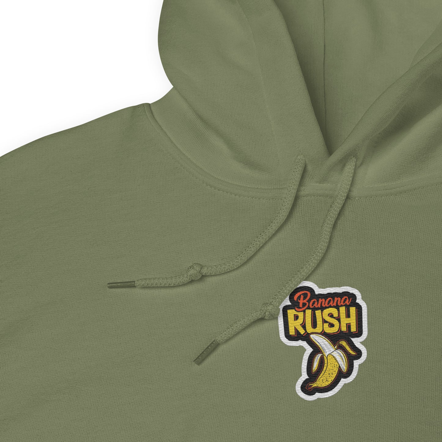 Hoodie with Banana Rush Sticker Design – Embroidered
