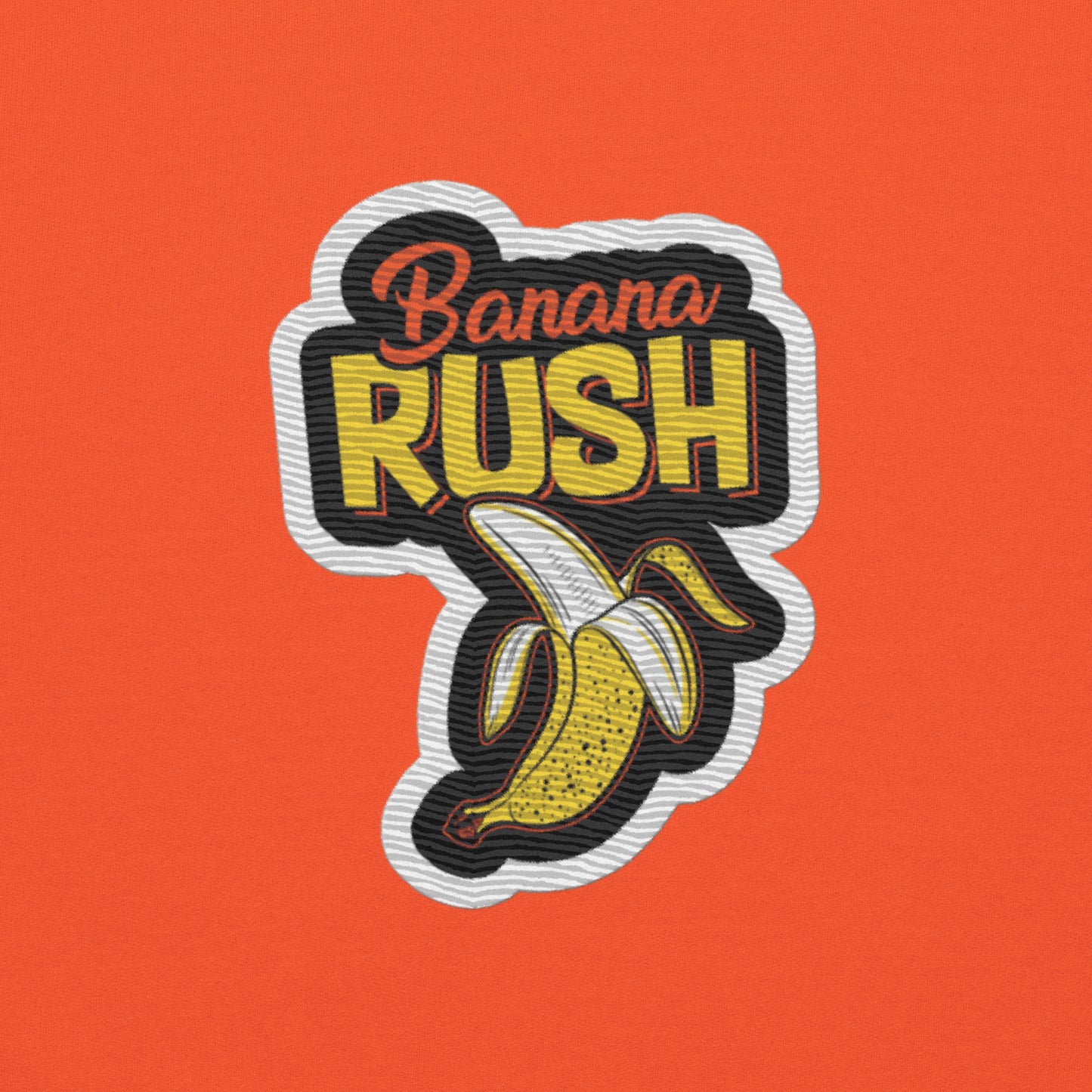 Hoodie with Banana Rush Sticker Design – Embroidered