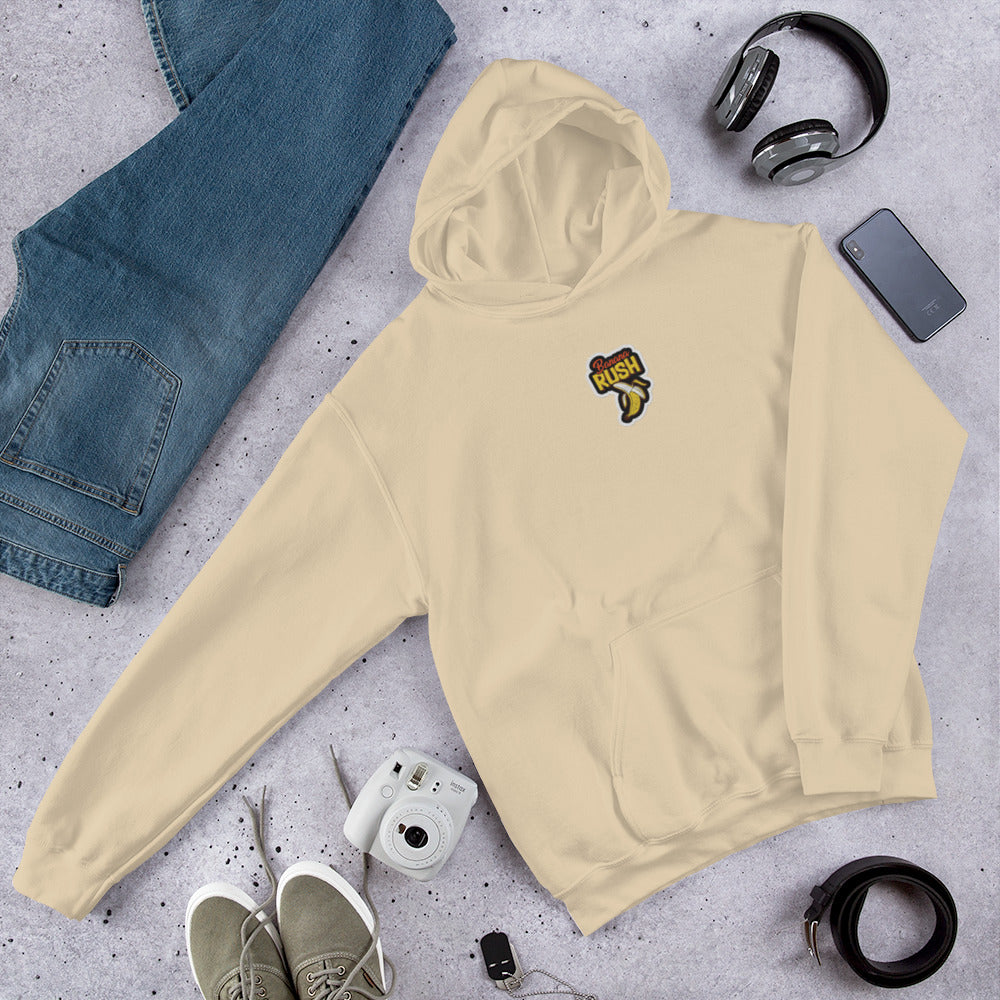 Hoodie with Banana Rush Sticker Design – Embroidered