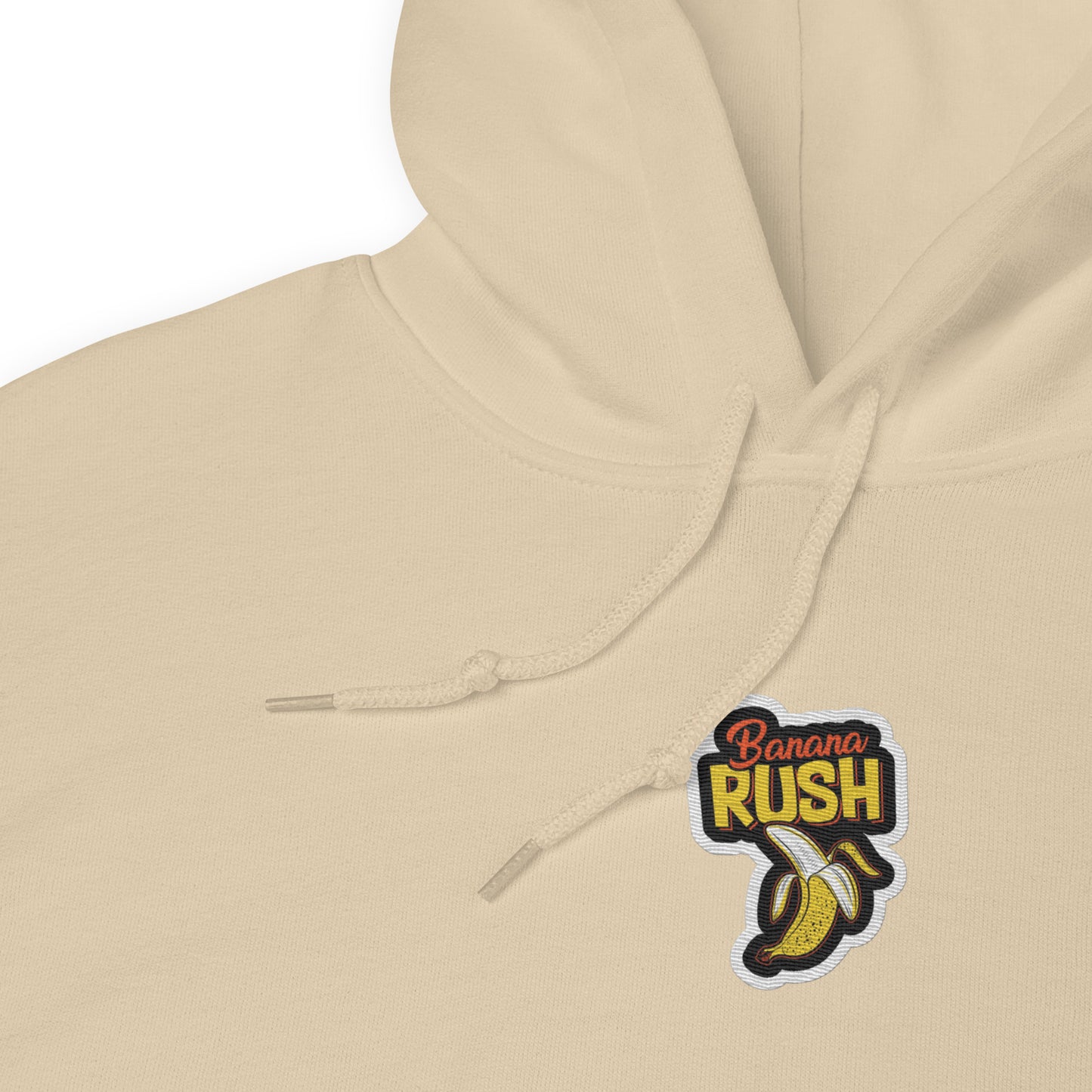 Hoodie with Banana Rush Sticker Design – Embroidered